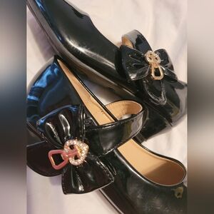 Girls dress shoes black heels size 1